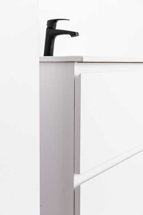 Meuble de salle de bain Bianca blanc mat 800 mm lavabo brillant