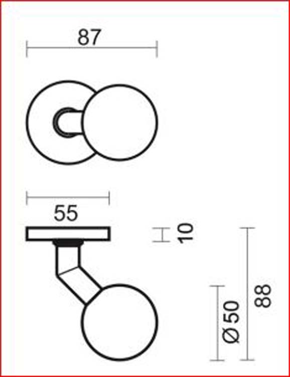 Bouton BS50 sur rosace noir structure uv