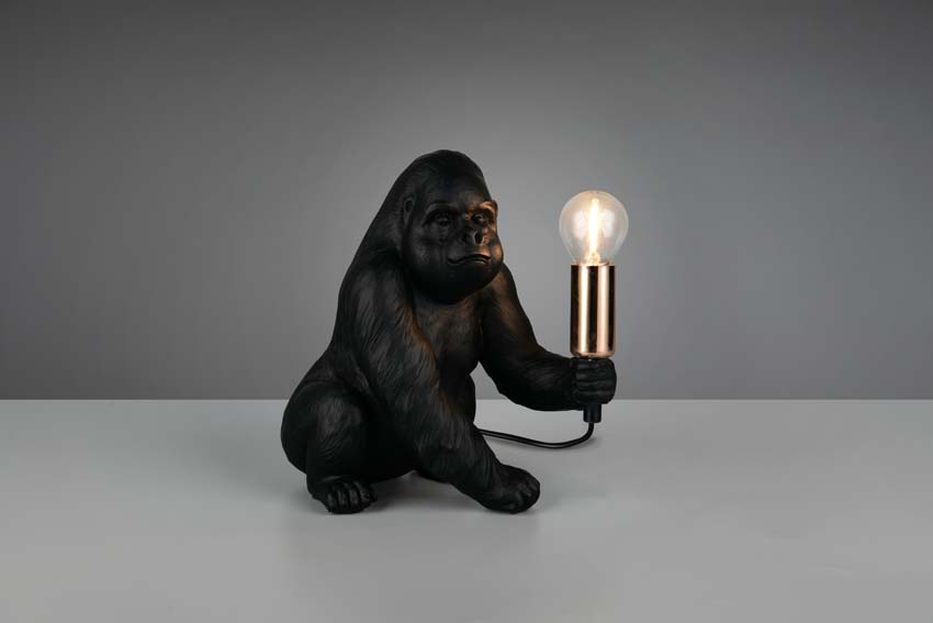 Lampe de table Gorilla - noir - 22x15x23cm - E14 - 1x10W