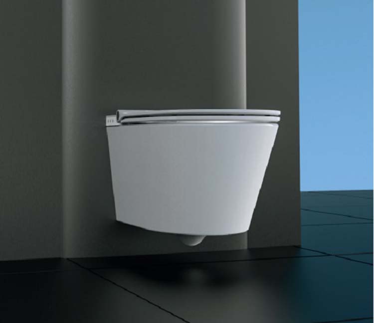 Douche wc incl soft-close wc-bril zonder spoelrand wit