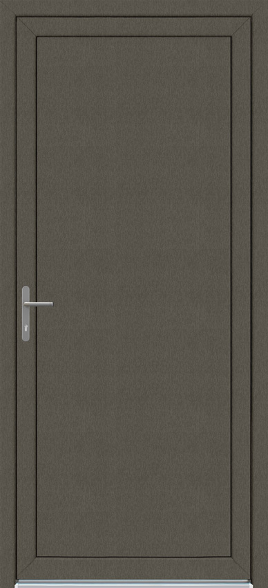 Buitendeur vlak paneel PVC kwartsgrijs/wit 980x2180mm linkstrekkend