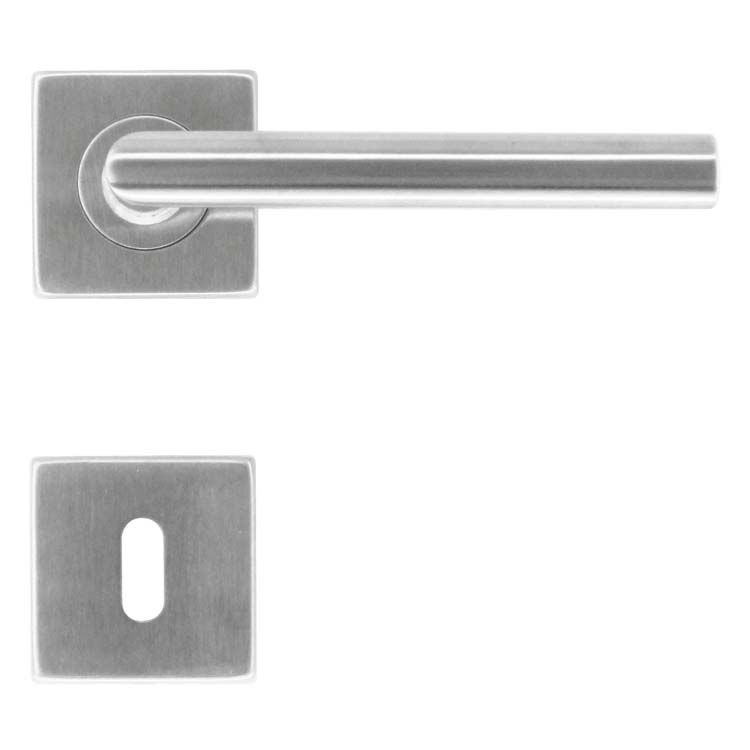 Deurkruk pro vierkant belluno 16mm  inox plus baardrozet