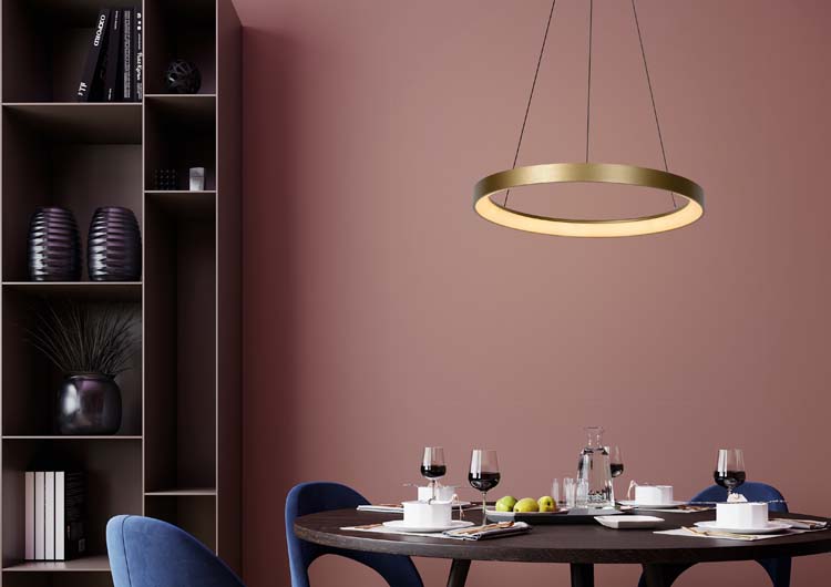 Hanglamp - Ø 58 cm - LED Dimb. - 1x50W 2700K - Mat Goud / Messing