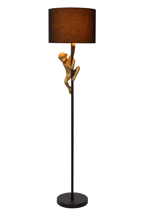 Lampadaire singe - noir/or - H150cm - E27 - 60W