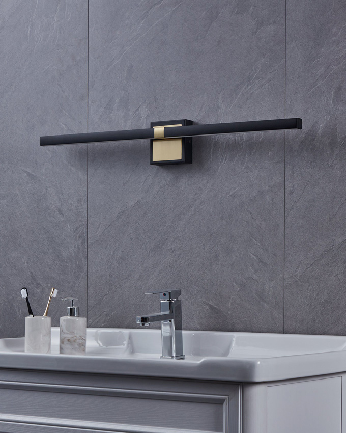 Applique murale - noir/doré - 80x11cm - LED - 1x17,5W - 3000K
