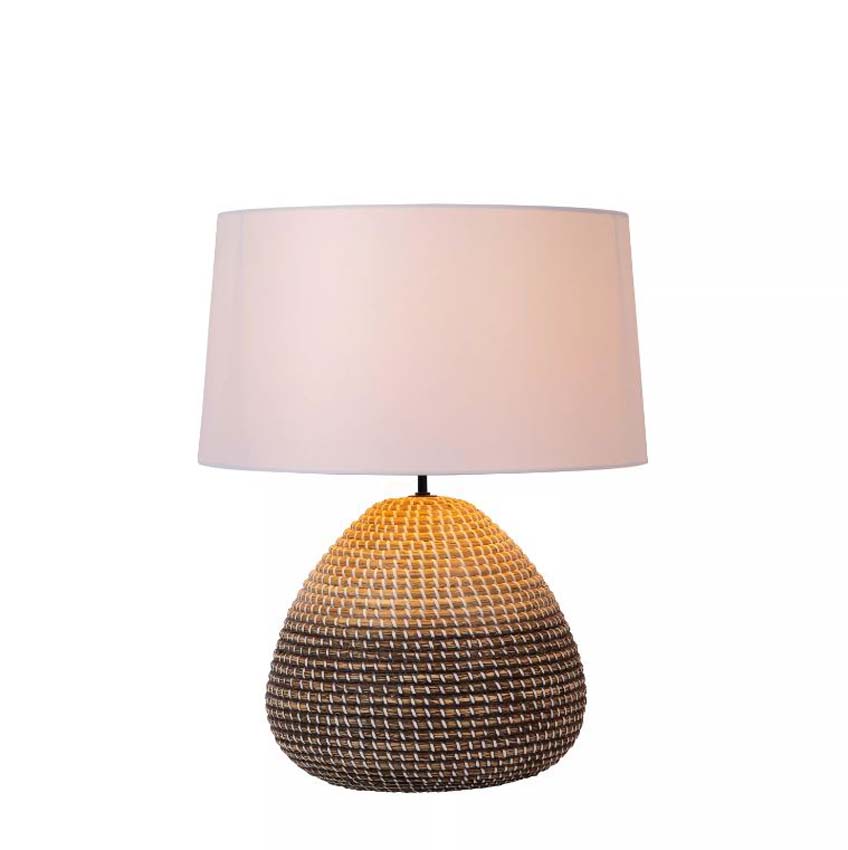 Lucide Premium Maduka - Lampe de table - Naturel - Ø45cm - E27 - 1x40W - Poire
