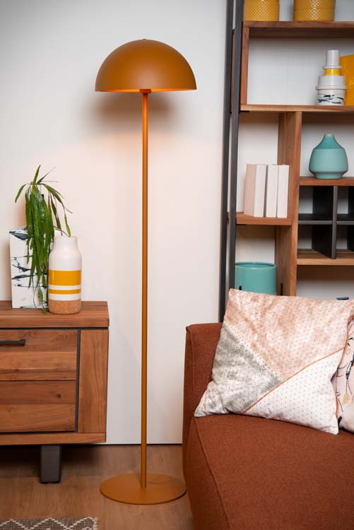 Lucide SIEMON - Vloerlamp - Ø 35 cm - 1xE27 - Okergeel
