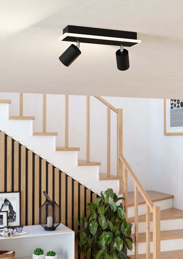 Spot en saillie - Noir - Dimmable - LED - 2x12W - 3000K