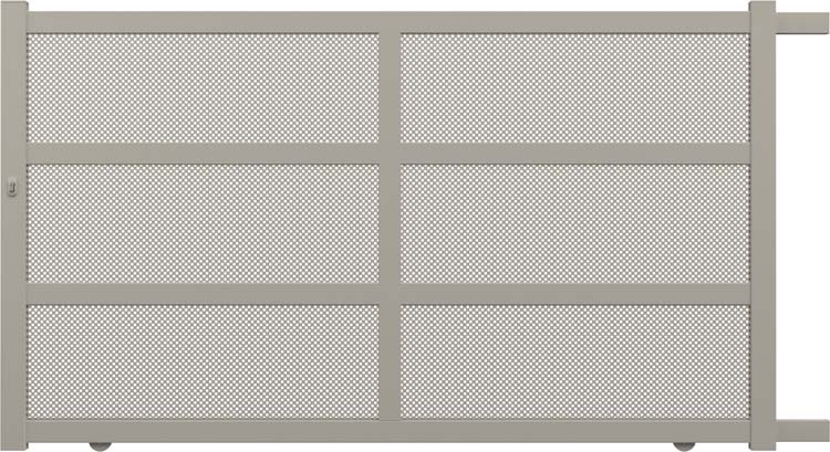 Portail coulissant Montera aluminium gris soie sur mesure ouverture à droite - motorisable
