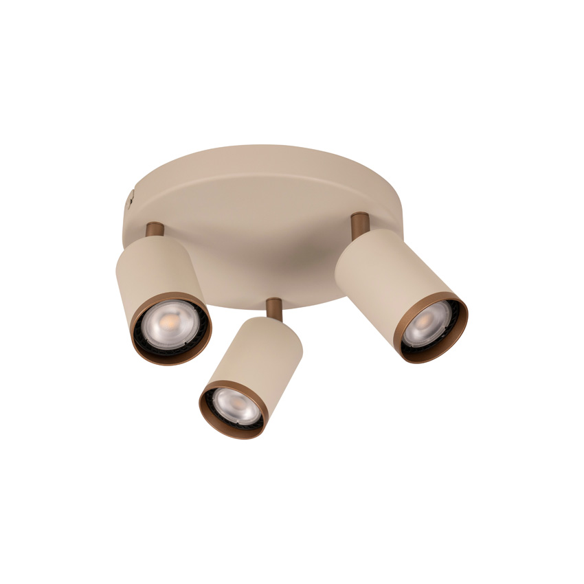 Lucide Essential Regina - Plafondspot - Ø21cm - 3xGU10 (MR16) - Taupe