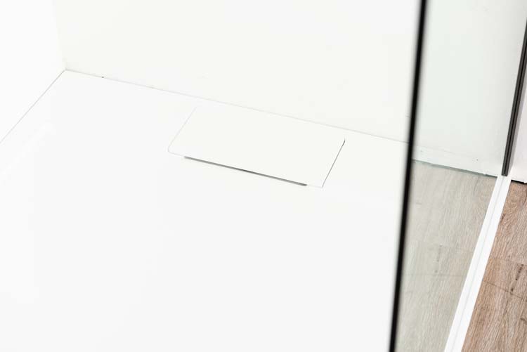 Douchebak Akon polybeton mat wit 90x90cm