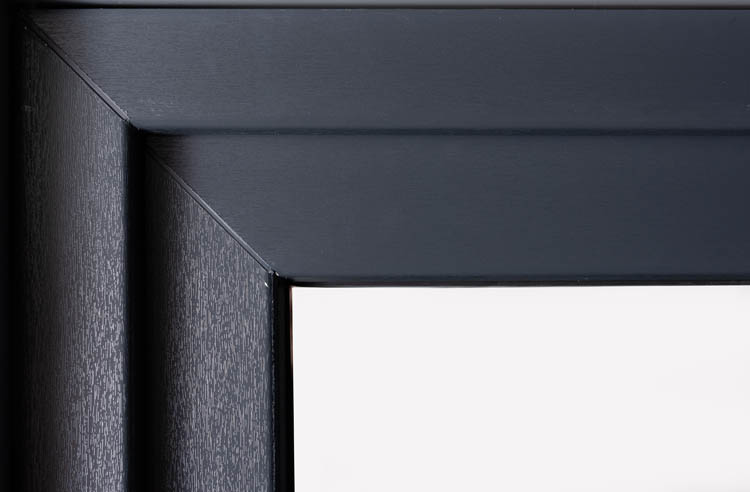 Buitendeur halfglas PVC helder glas antraciet/wit linkstrekkend op maat