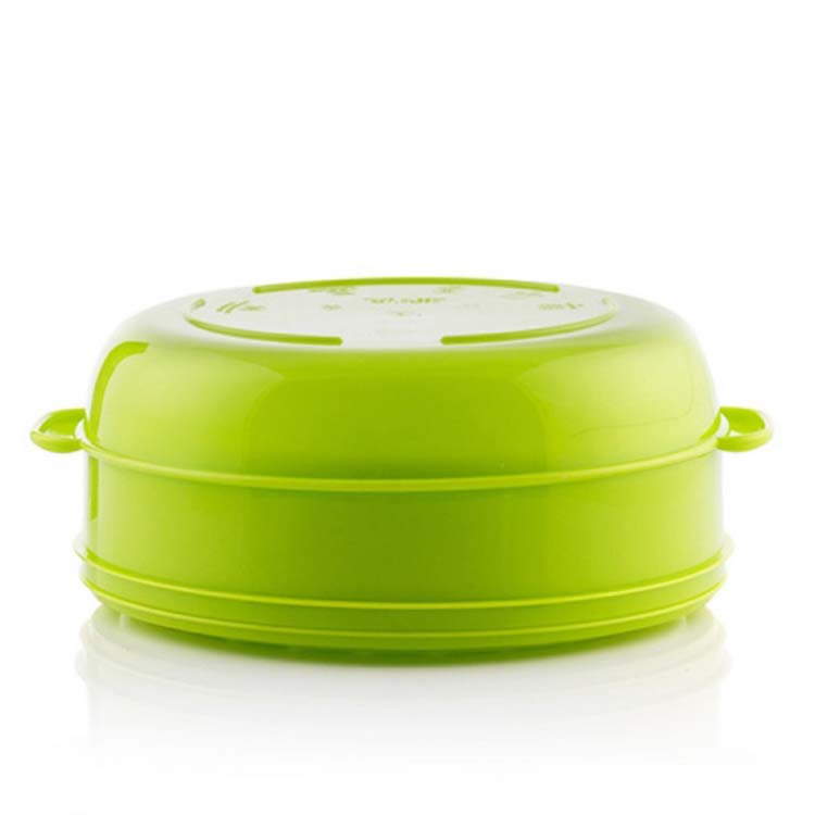 Cuiseur-vapeur double pour micro-ondes vert 22 x 12/17 cm