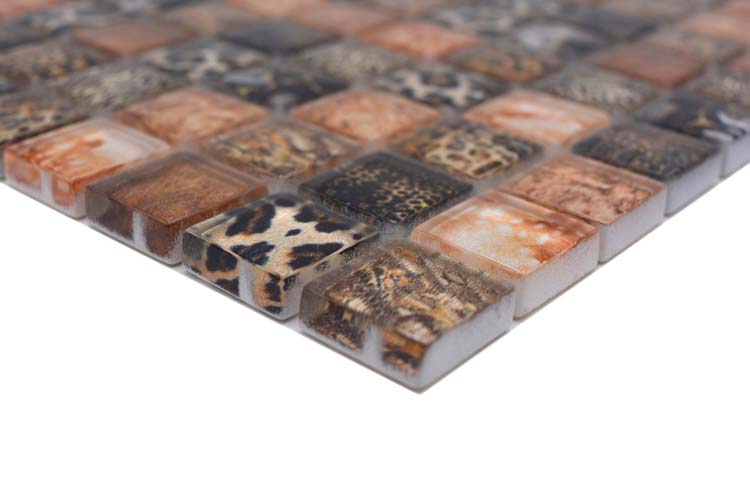 Mosaïque Crystal Wildlife Small brun brillant 29,8x29,8cm