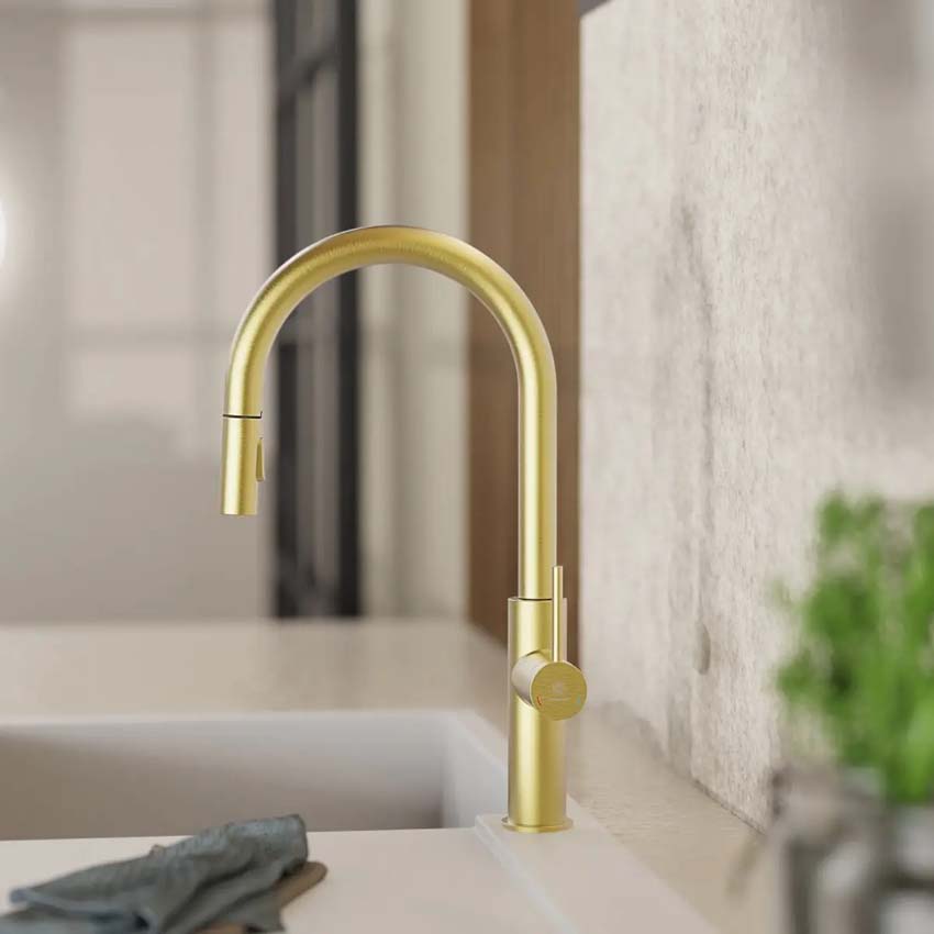 Robinet de cuisine Wasserwerk WK 13 Sphere or mat avec bec extractible