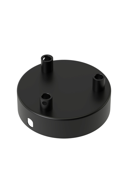 Plafondhouder rond mat zwart 100 mm 3 gaten