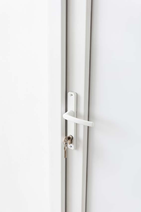 Porte extérieure Lumeo PVC vitrage mat blanc 1100x2100mm gauche
