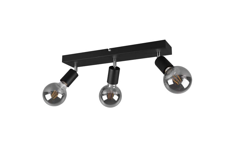 Spot en applique noir excl lampe LED possible 3 spots