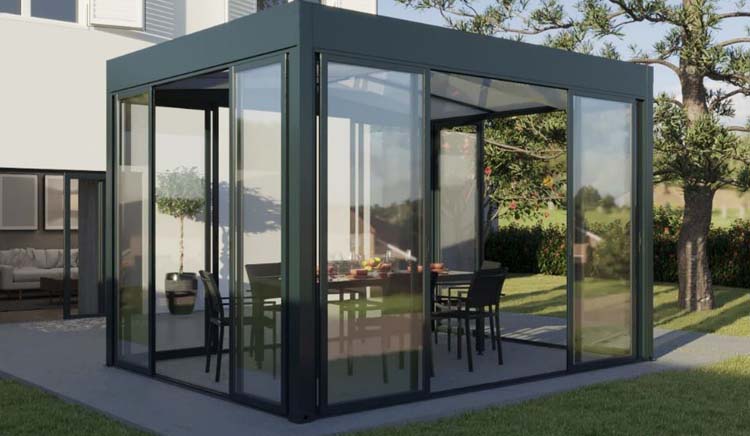 Jardin d'hiver Versailles alu anthracite 400 x 310 x 240 cm