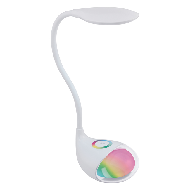 Lampe de bureau blanc LED 2.5W 300 lumen h49cm avec gradateur