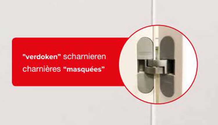 Complete binnendeur Invisible Flat zwart 201,5x93cm tubespaan links + deurkast 30cm