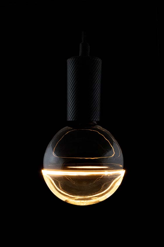 Lampe LED - E27 - Noir/Transparent - 21x14,5cm - Dimmable - 6W - 220lm - 1900K
