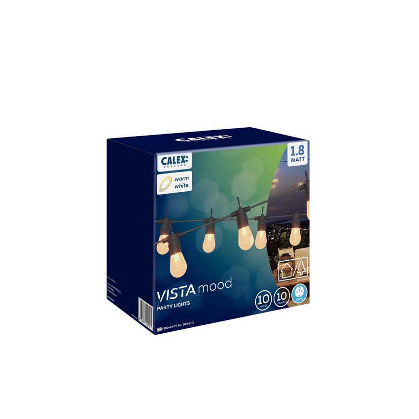 Partylamp - Warm wit - 10m - 800K - LED geïntegreerd - 10 lampen