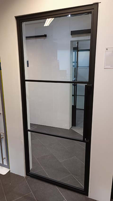 Porte intérieure double en acier Tirza noir 2x3R pivotante sur mesure