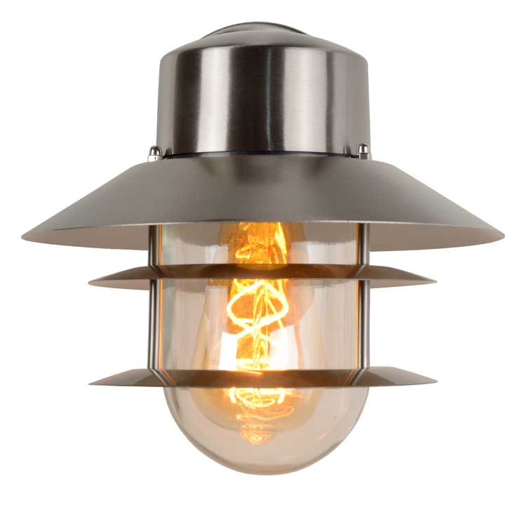 Lucide ZICO - Wandlamp Buiten - Ø 21,8 cm - E27 - IP44 - Mat chroom