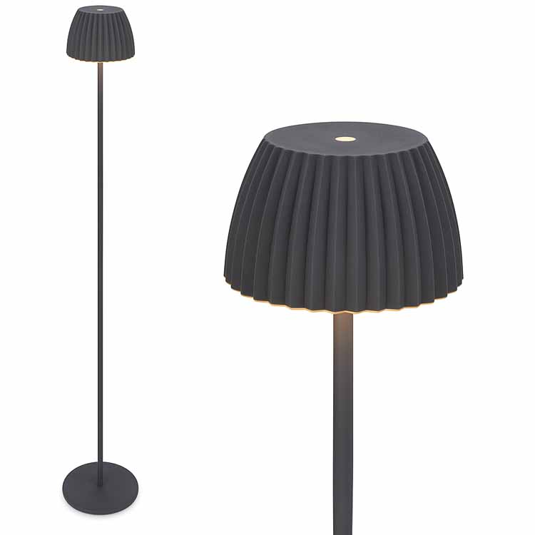Staande lamp Norita - zwart - 124cm - dimbaar - LED - 4.2W - 2700K - IP44 - USB