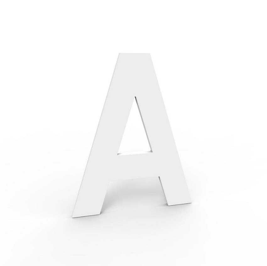 Huisnummer A eSafe aluminium wit 5cm / 1,5mm dikte