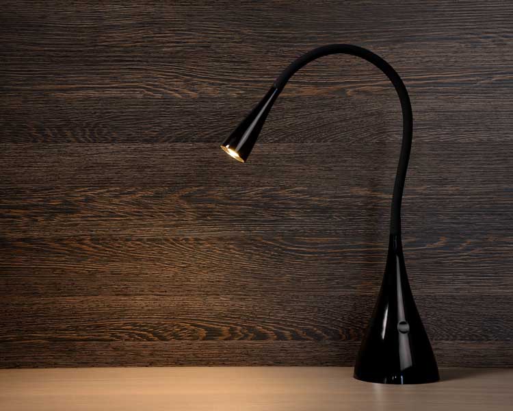 Lucide ZOZY - Bureaulamp - LED Dimb. - 1x3W 3000K - Zwart