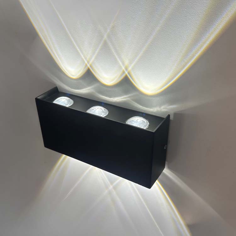 Wandlamp zwart 3x LED lamp 3W 960LM IP54