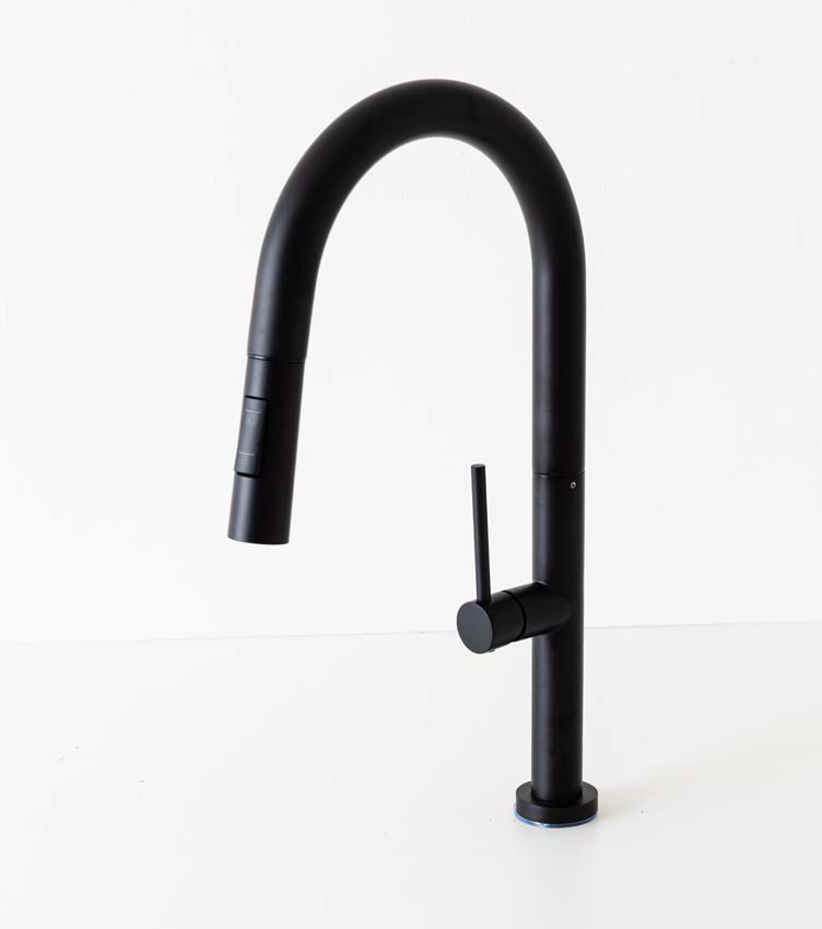 Robinet de cuisine Maverick noir mat avec bec extractible Robinet de cuisine Maverick noir mat avec bec extractible