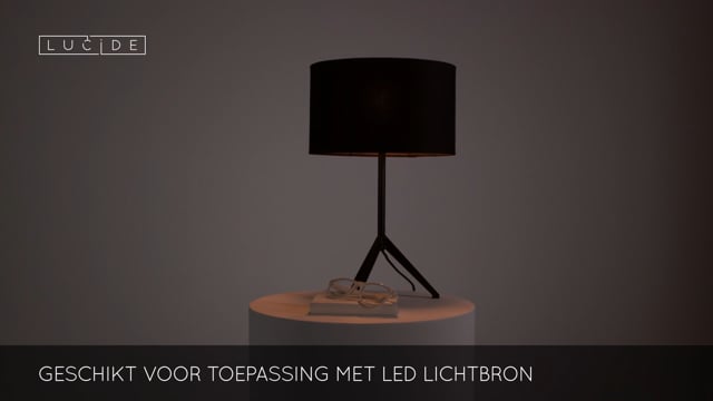 Lucide TONDO - Tafellamp - Ø 30 cm - 1xE27 - Zwart Lucide TONDO - Tafellamp - Ø 30 cm - 1xE27 - Zwart