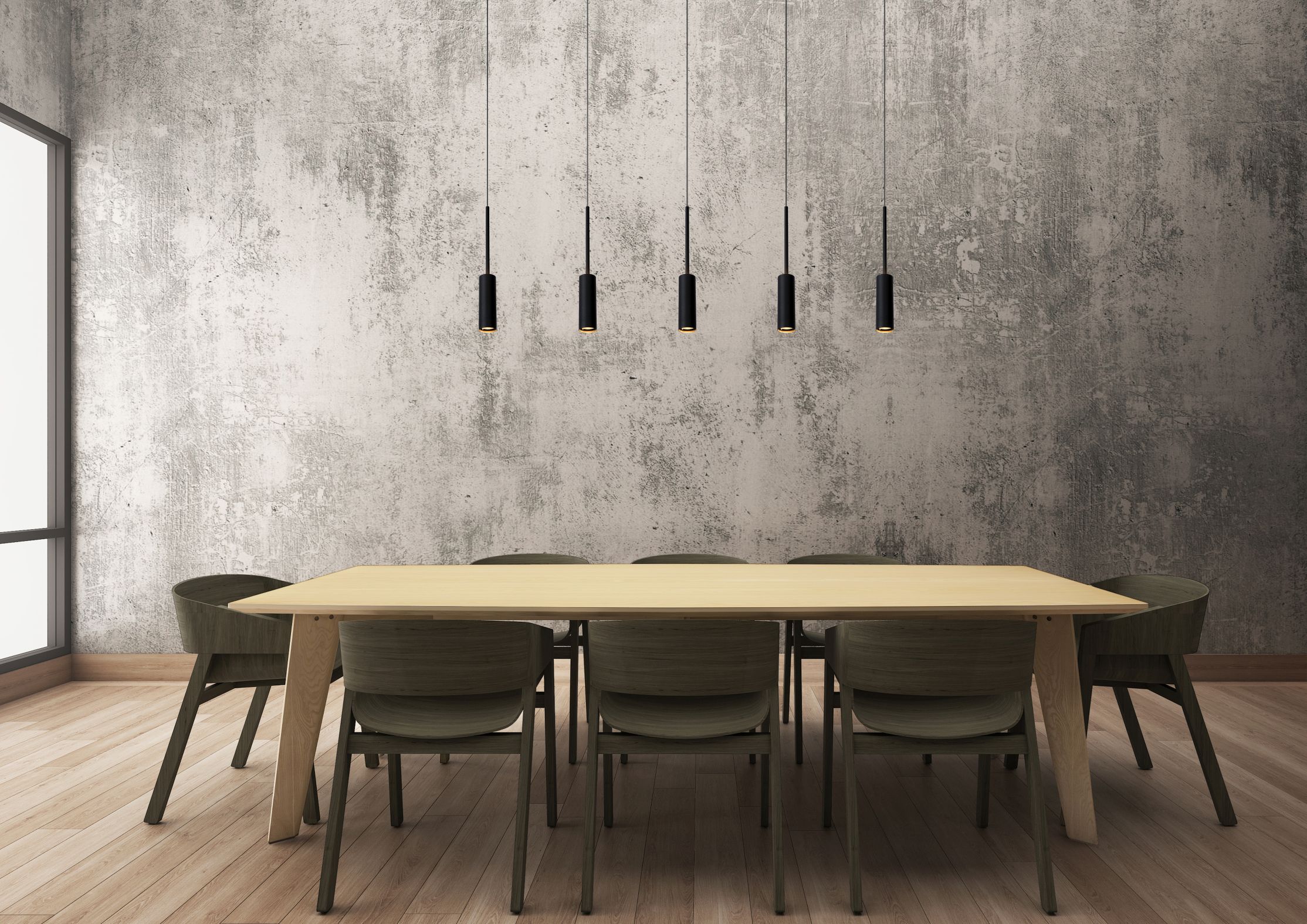 Suspension - noir - LED - 5x7W - 2700K