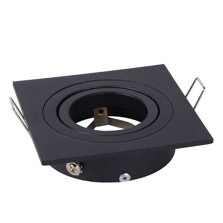 Spot encastrable carré - 1xGU10 - Diam. 9,2cm - Noir