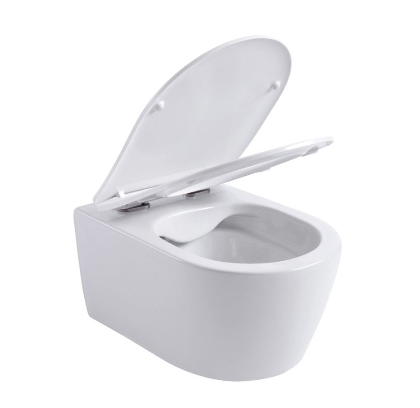 Hangtoilet Achilles rimless dual flush glanzend wit inclusief WC-bril