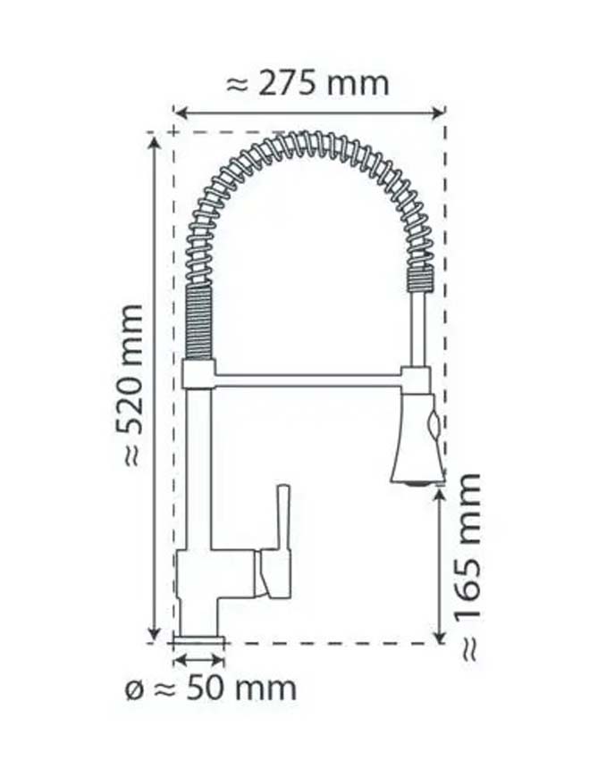 Robinet de cuisine Chef inox-look avec bec extractible