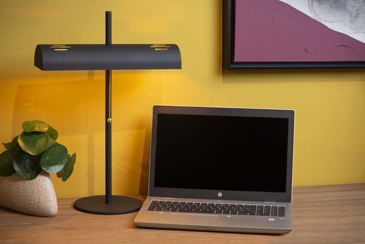 Tafellamp - zwart - 36x18x50cm - 2xE27 - 40W