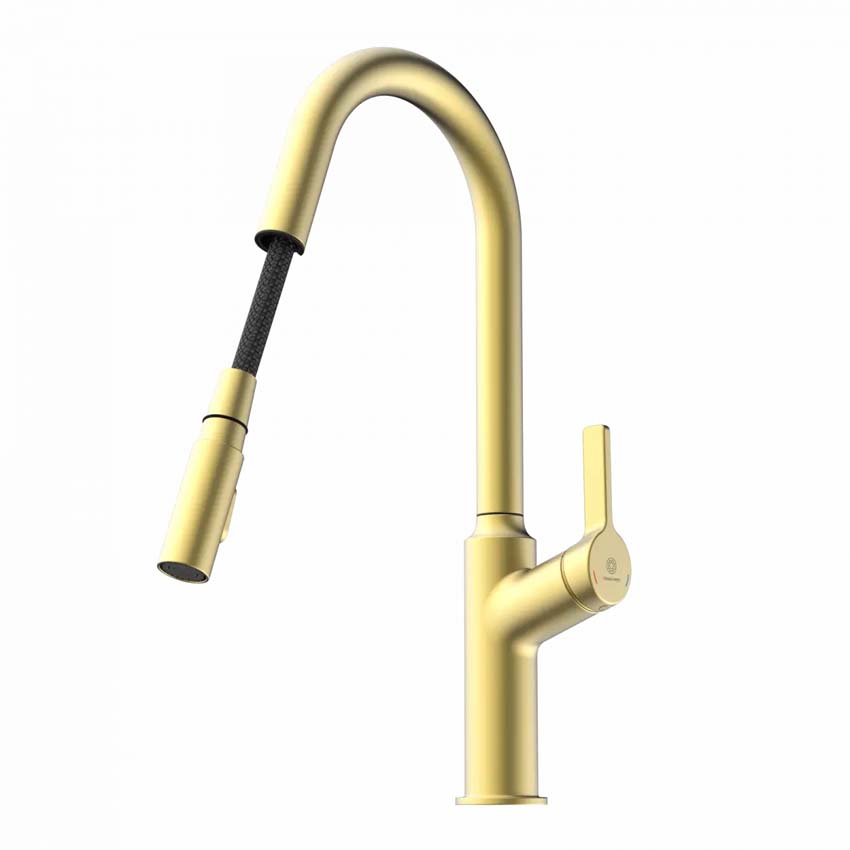 Robinet de cuisine Wasserwerk WK 12 or mat avec bec extractible