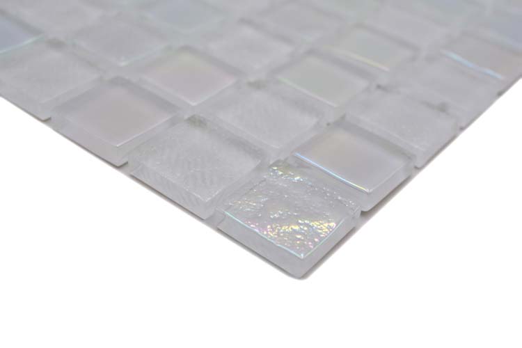Mosaïque Crystal blanc brillant 30,4x30,4cm