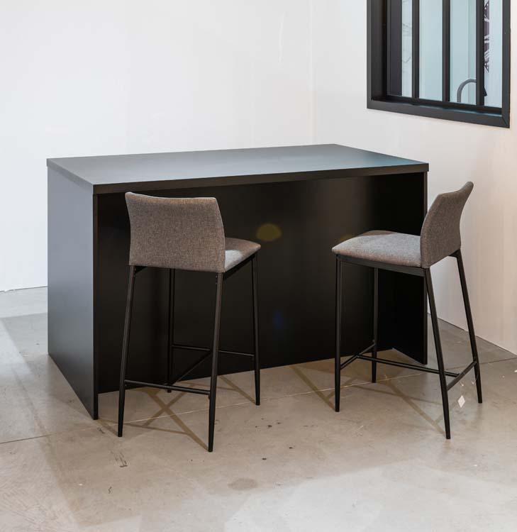 Cuisine île Plenti 154cm  Noir-look de chêne
