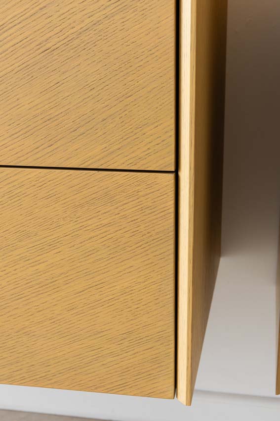 Meuble de salle de bains Waldorf chêne suspendu avec lavabo double en solid surface 120cm
