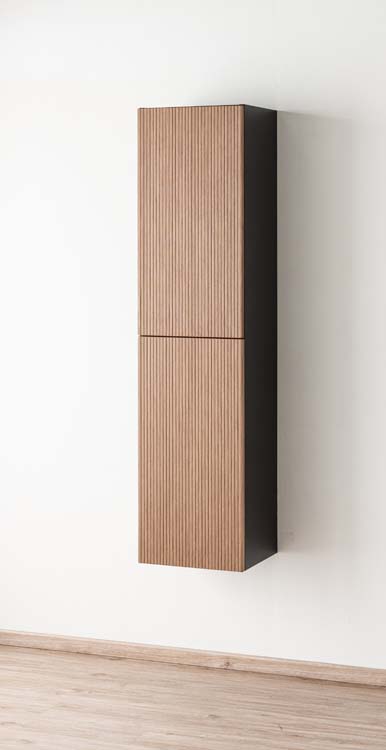 Armoire colonne Dorian noyer/noir 400 mm