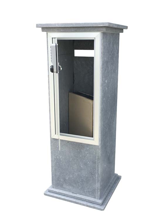 Boîte à colis Vielsalm pierre bleue Belge avec serrure digitale