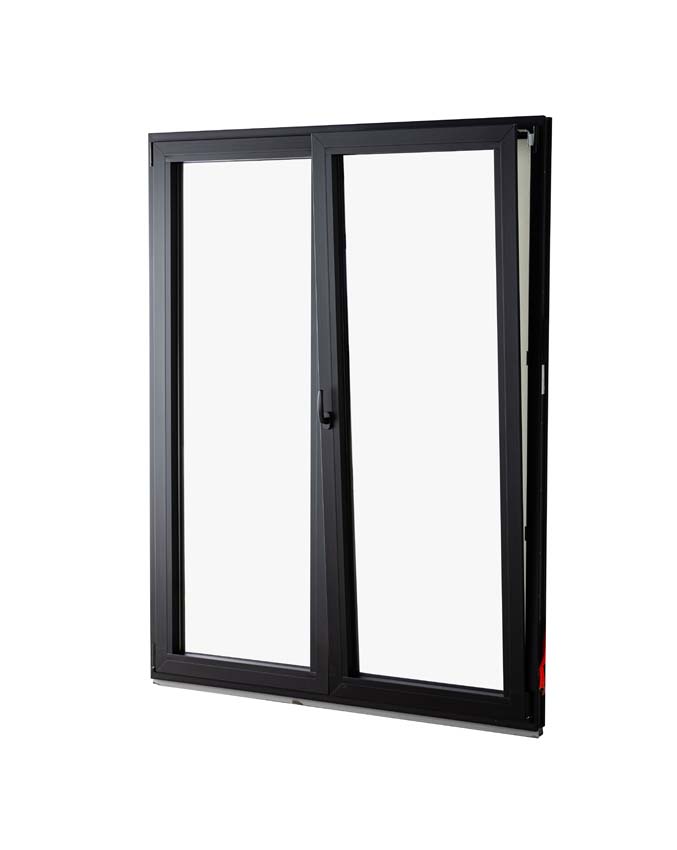 2-VAN oscillo-battant pvc Deceuninck Elegant noir/noir B1600xH2100 mm