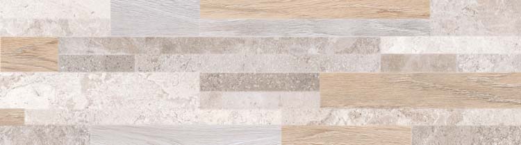 Carrelage mural Liverpool mat gris/beige 17x62cm