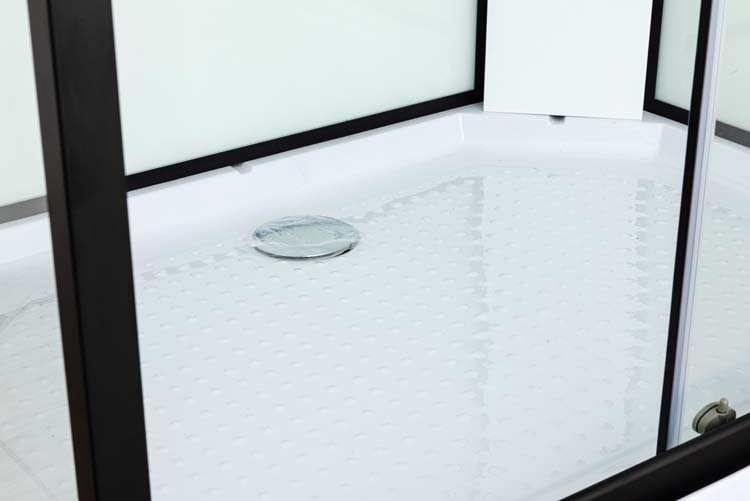 Douchecabine Ava rechts zwart/wit schuifdeur 90x120x226cm