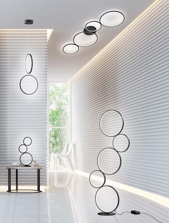Hanglamp zwart mat incl. 22W LED/ 3000K/ 2200Lm D30cm
